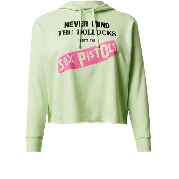 Torrid Lime Green Sex Pistols Fleece Crop Hoodie Size 3 NWT - Picture 1 of 9